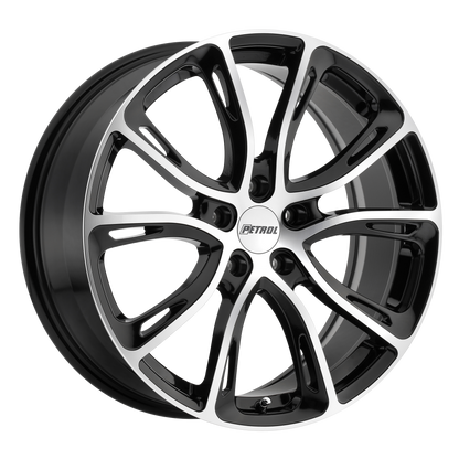 Petrol P5A 17X7.5 40 5X108/5X4.25 GLOSS BLACK W/ MACHINED CUT FACE