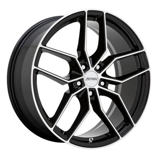 Petrol P5C 20X8.5 40 5X115/5X115 GLOSS BLACK W/ MACHINED FACE