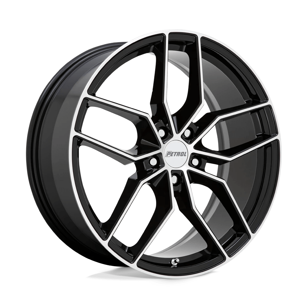 Petrol P5C 18X8 40 5X114.3/5X4.5 GLOSS BLACK W/ MACHINED FACE