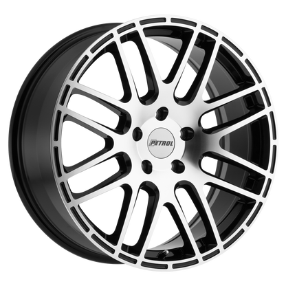 Petrol P6A 18X8 40 5X108/5X4.25 GLOSS BLACK W/ MACHINED CUT FACE