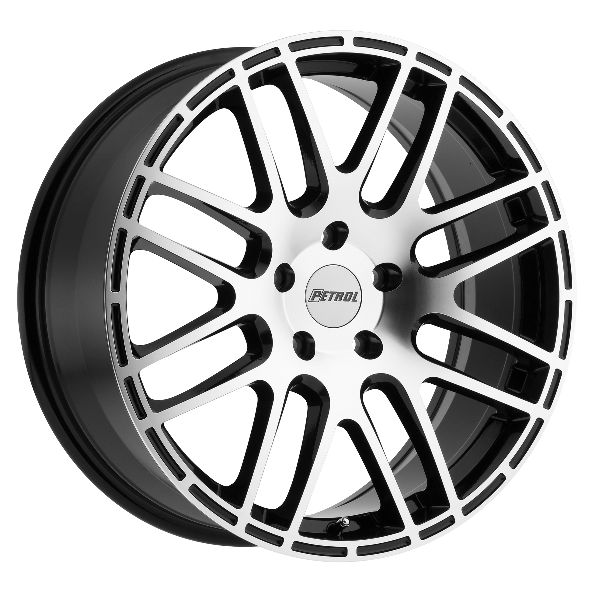 Petrol P6A 17X7.5 32 5X112/5X112 GLOSS BLACK W/ MACHINED CUT FACE
