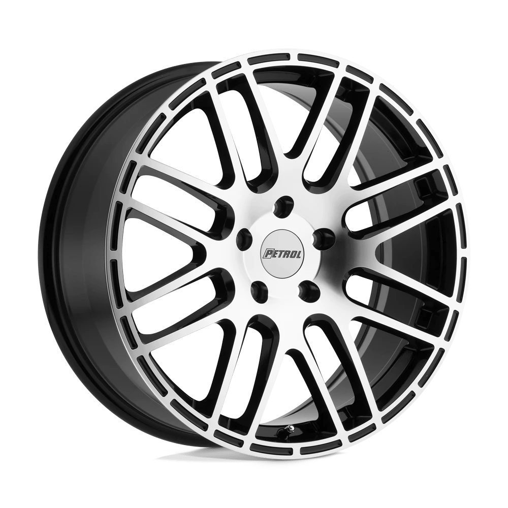 Petrol P6A 18X8 32 5X112/5X112 GLOSS BLACK W/ MACHINED CUT FACE