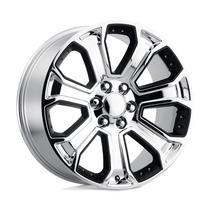 PERFORMANCE REPLICAS PR113 22X9 24 6X139.7/6X5.5 Chrome With Matte Black Accents