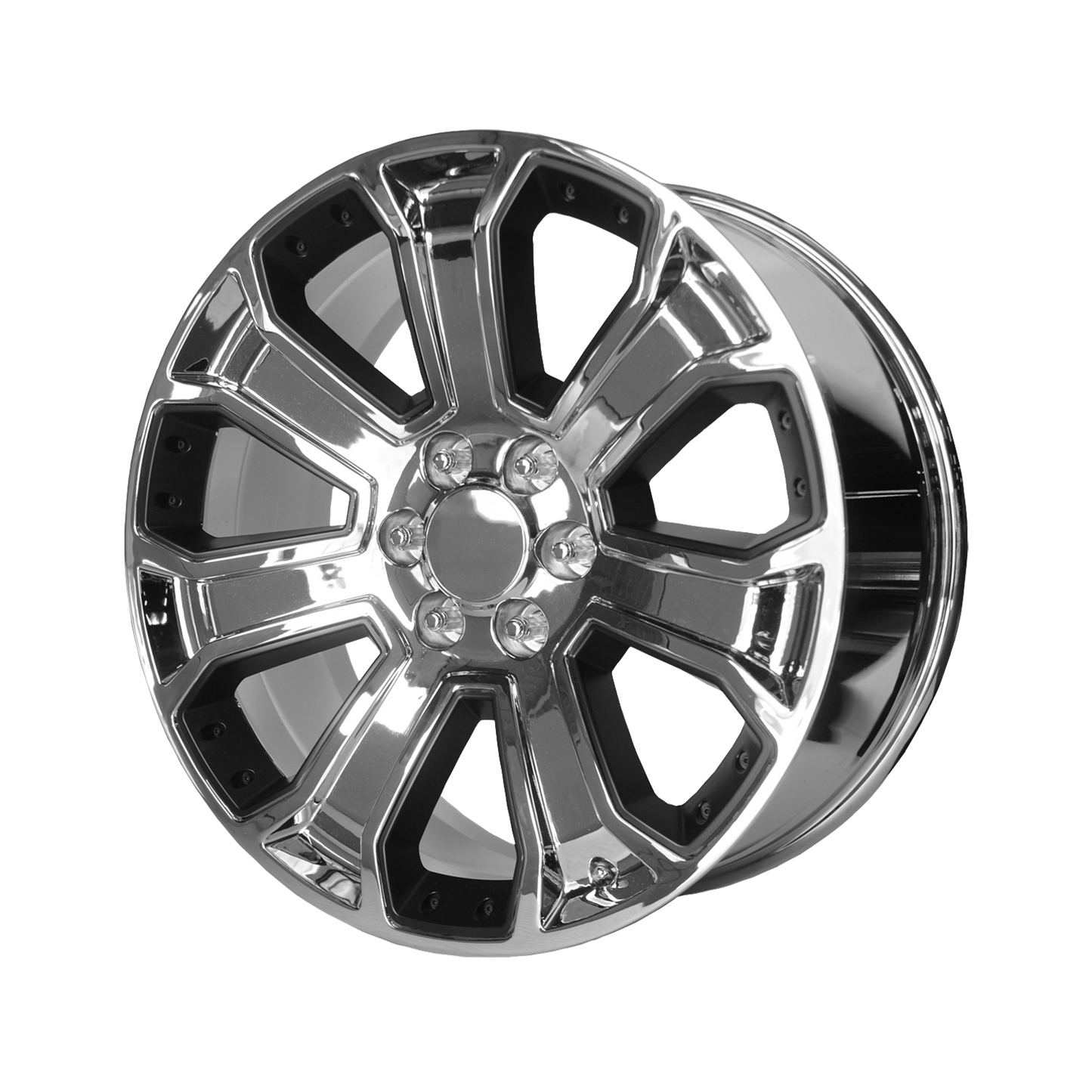 PERFORMANCE REPLICAS PR113 20X9 24 6X139.7/6X5.5 Chrome With Matte Black Accents