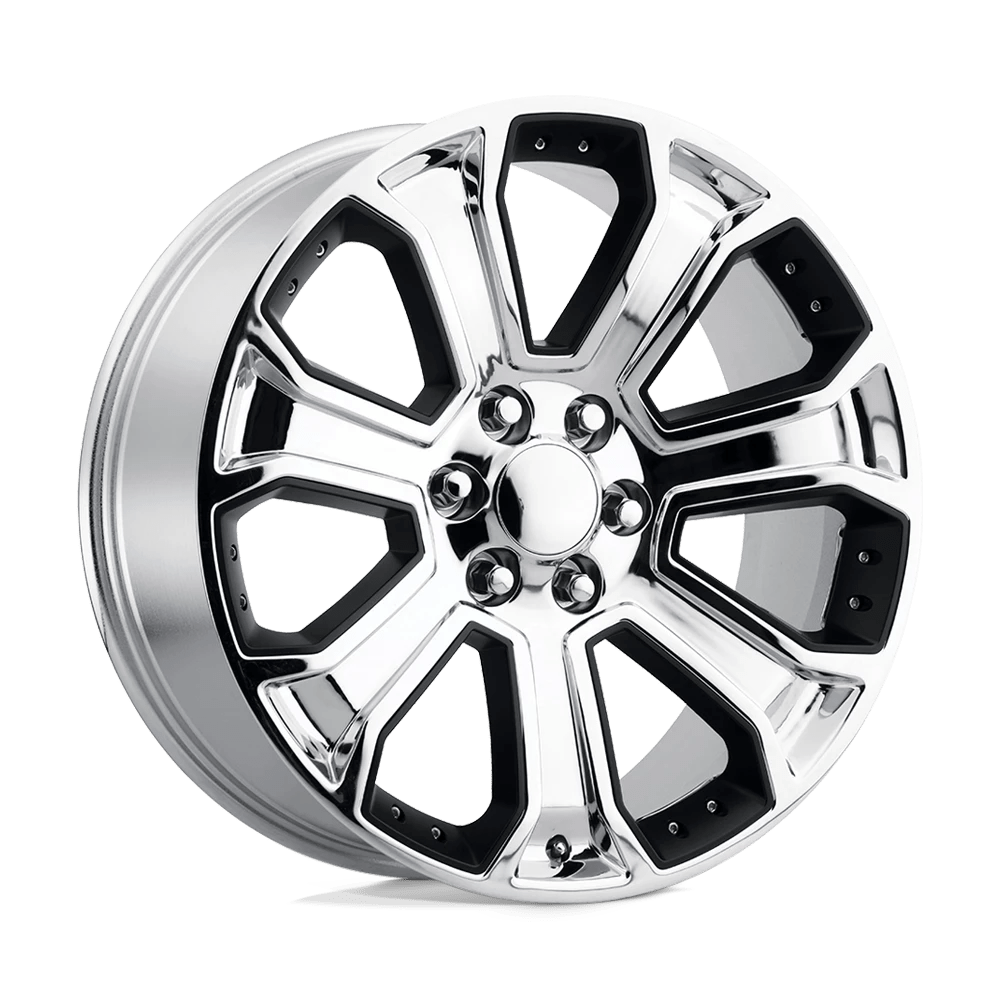 PERFORMANCE REPLICAS PR113 20X9 24 6X139.7/6X5.5 Chrome With Matte Black Accents