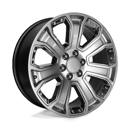 PERFORMANCE REPLICAS PR113 22X9 24 6X139.7/6X5.5 Hyper Silver Dark With Chrome Accents