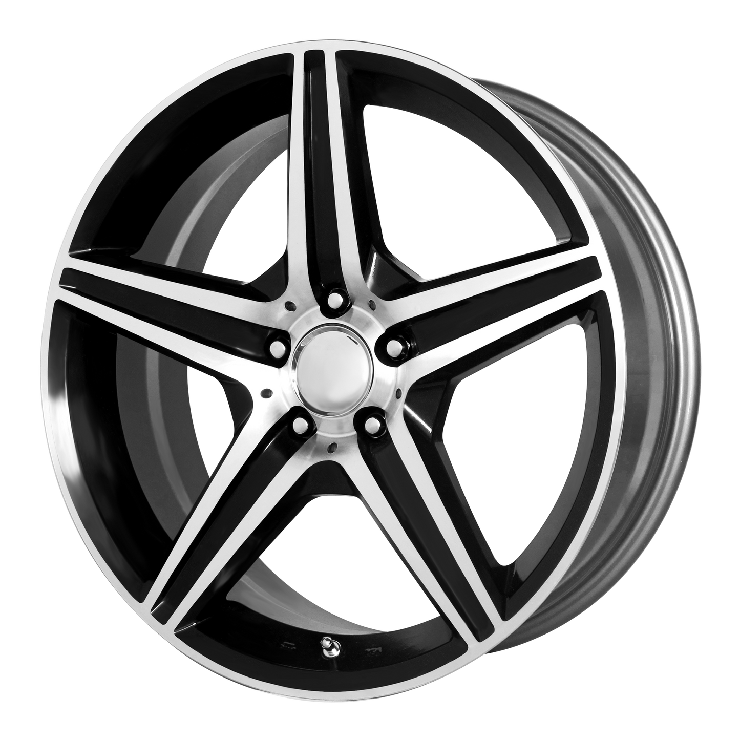 PERFORMANCE REPLICAS PR115 19X8.5 45 5X112/5X112 Gloss Black/Machined Spokes And Lip