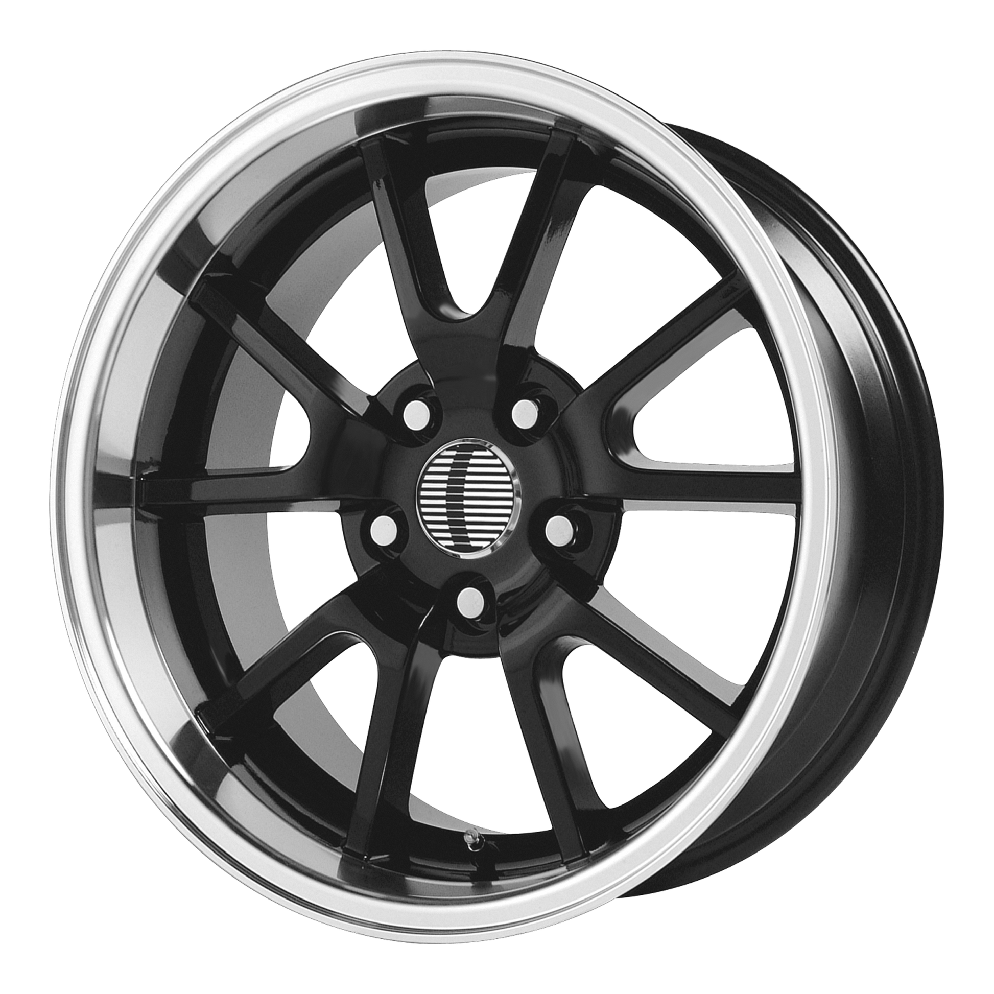 Performance Replicas PR118 18X10 22 5X114.3 GLOSS BLACK/MACHINED LIP