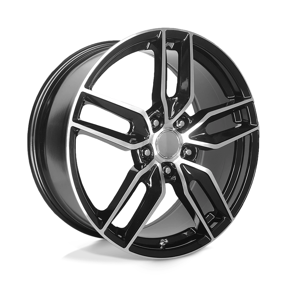 PERFORMANCE REPLICAS PR160 18X9.5 56 5X120.65/5X4.75 Gloss Black with Machined Spokes