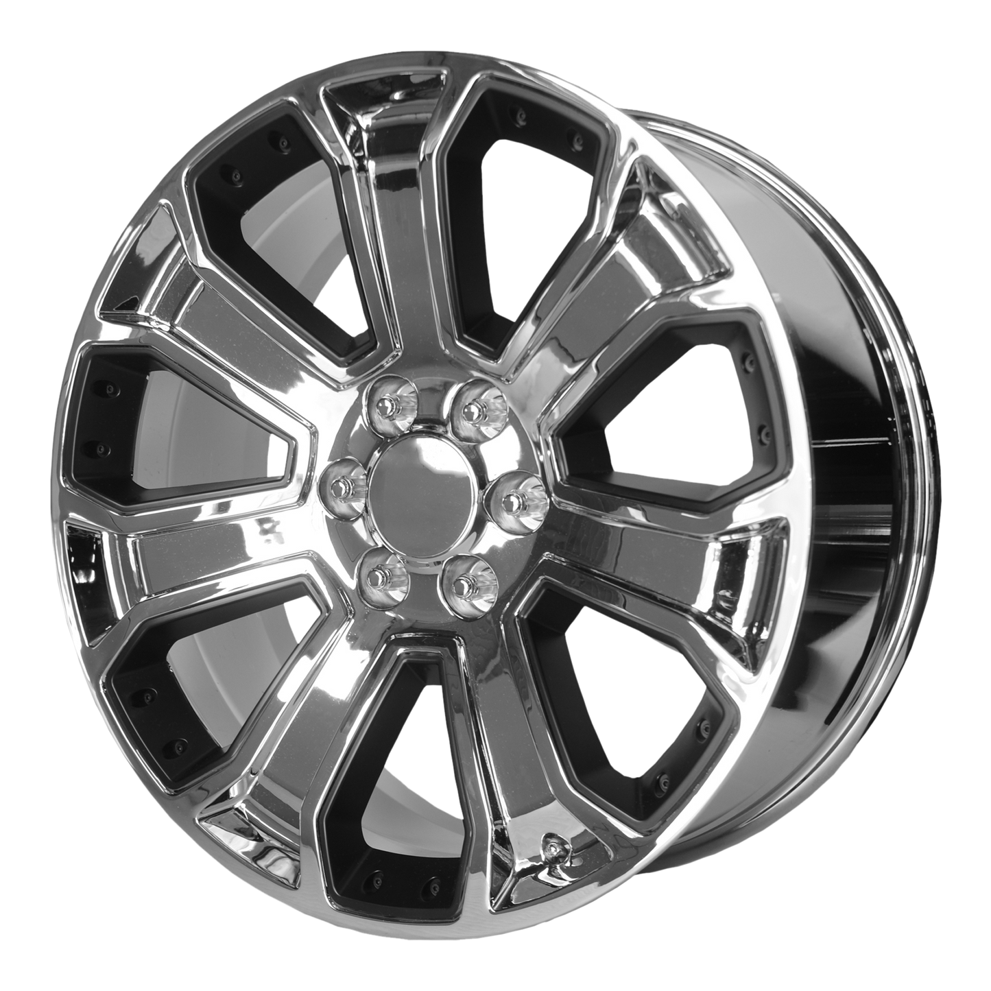 PERFORMANCE REPLICAS PR162 22X9 24 6X139.7/6X5.5 Chrome with Matte Black Accents