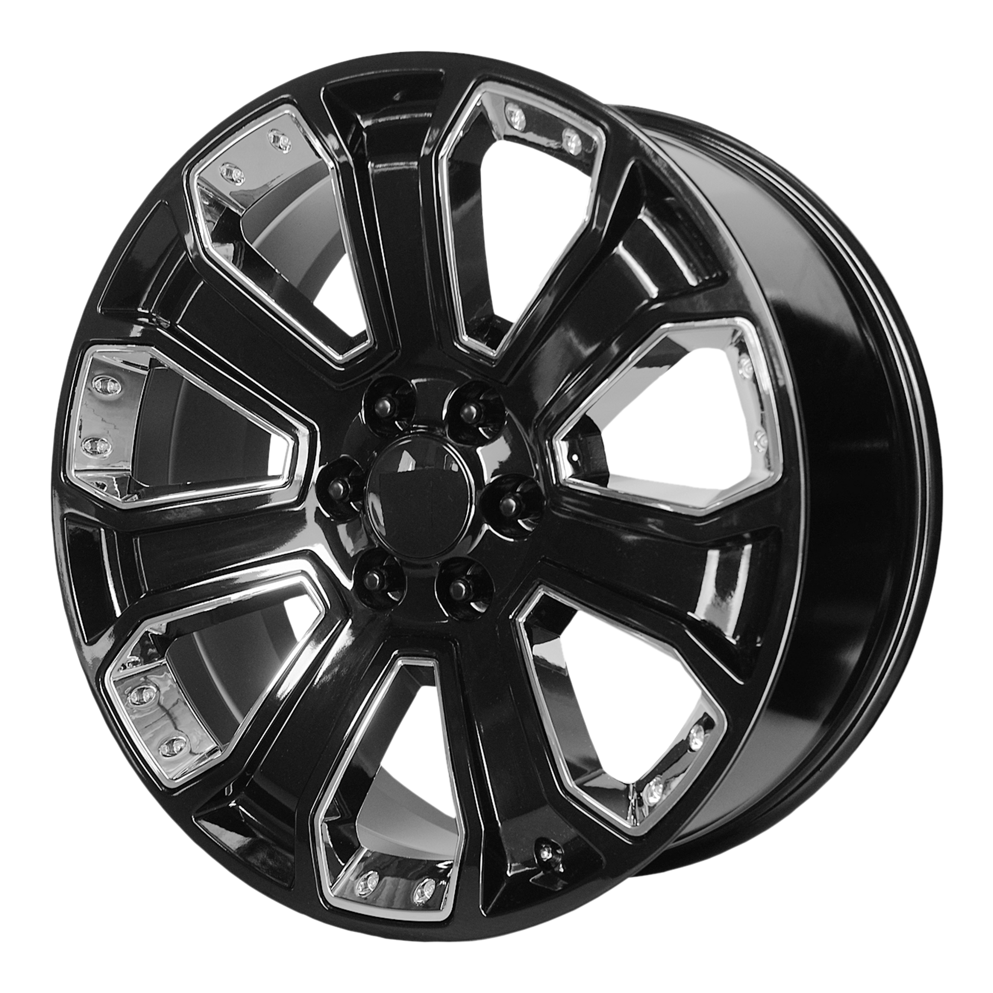 PERFORMANCE REPLICAS PR162 22X9 24 6X139.7/6X5.5 Gloss Black with Chrome Accents