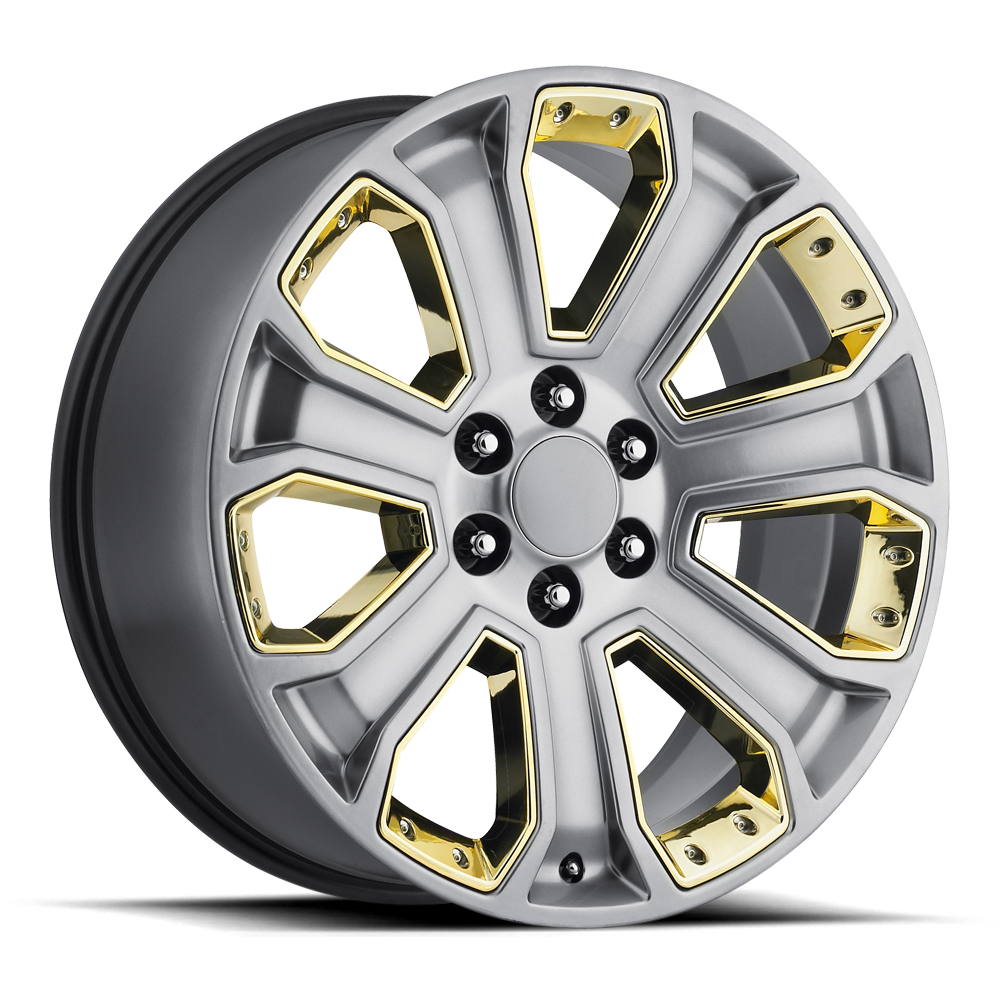 PERFORMANCE REPLICAS PR162 22X9 24 6X139.7/6X5.5 Silver with Chrome Accents