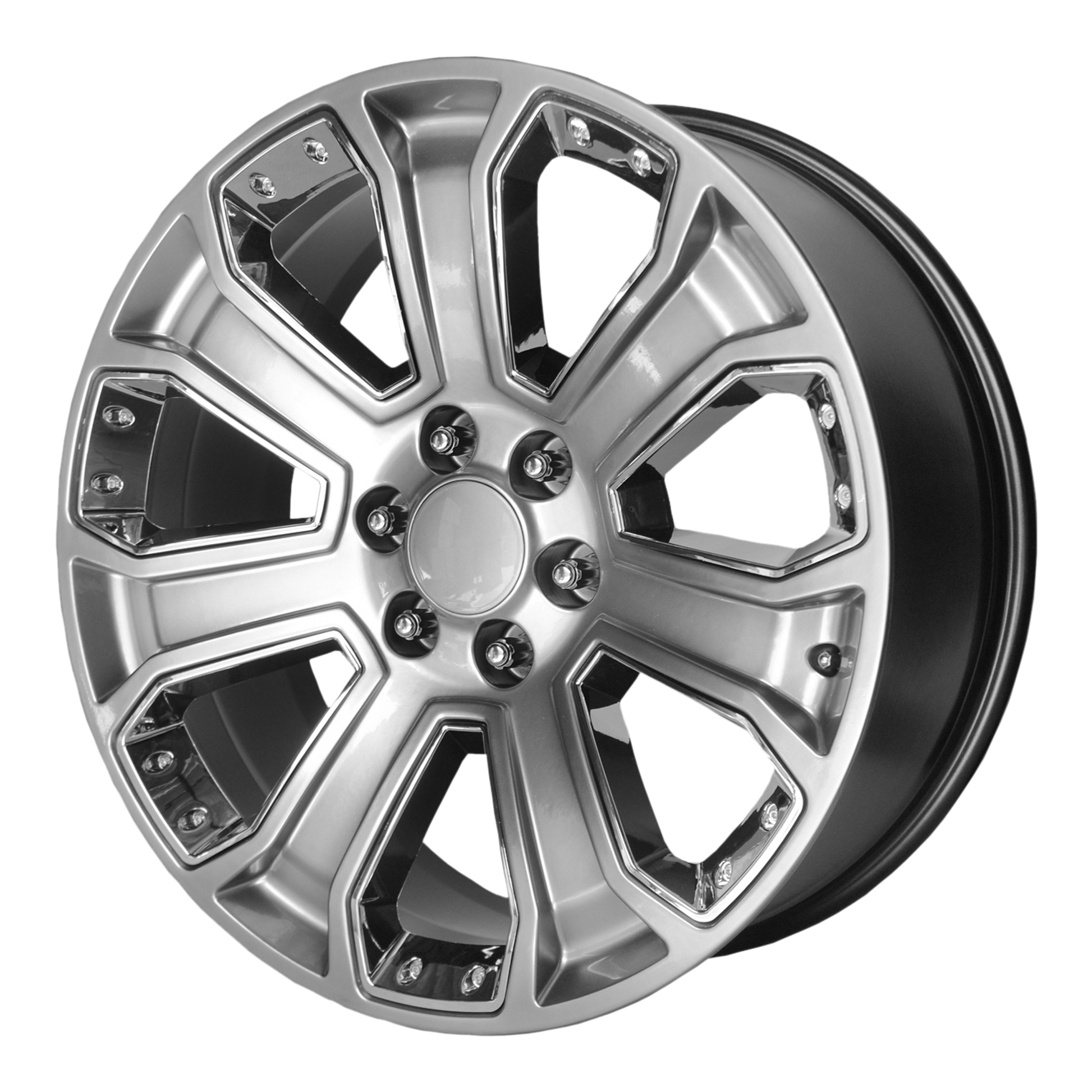 PERFORMANCE REPLICAS PR162 22X9 24 6X139.7/6X5.5 Silver with Chrome Accents