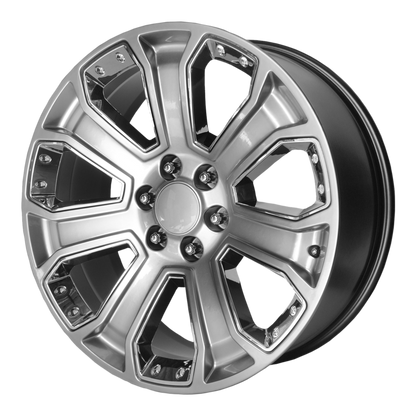 PERFORMANCE REPLICAS PR162 22X9 24 6X139.7/6X5.5 Silver with Chrome Accents