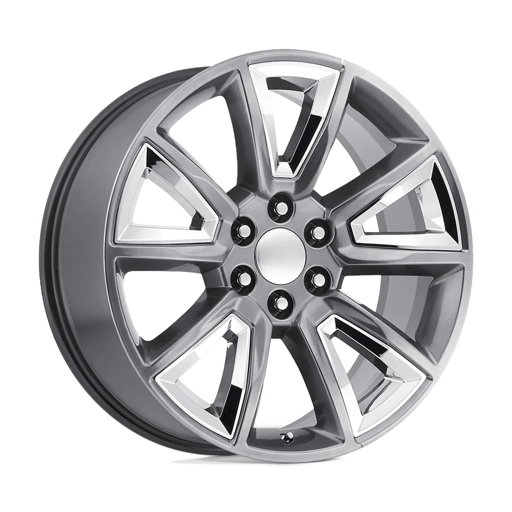 PERFORMANCE REPLICAS PR168 22X9 24 6X139.7/6X5.5 Hyper Silver with Chrome Accents