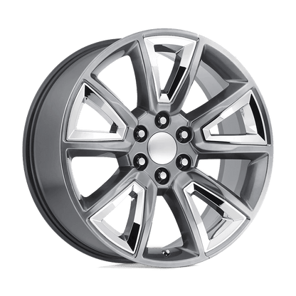 PERFORMANCE REPLICAS PR168 22X9 24 6X139.7/6X5.5 Hyper Silver with Chrome Accents
