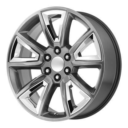PERFORMANCE REPLICAS PR168 22X9 24 6X139.7/6X5.5 Hyper Silver with Chrome Accents