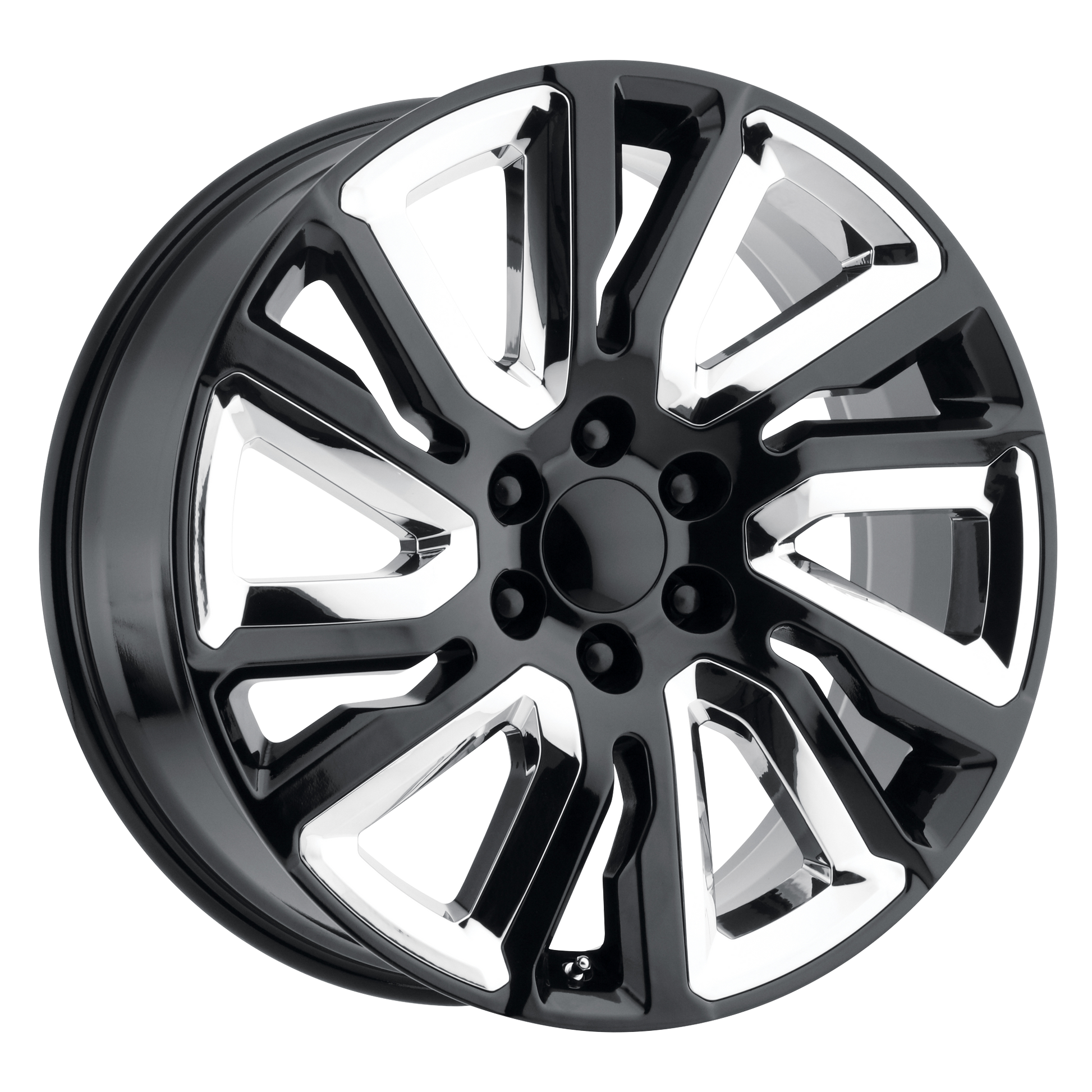 PERFORMANCE REPLICAS PR202 22X9 28 6X139.7/6X5.5 Gloss Black With Chrome Accents