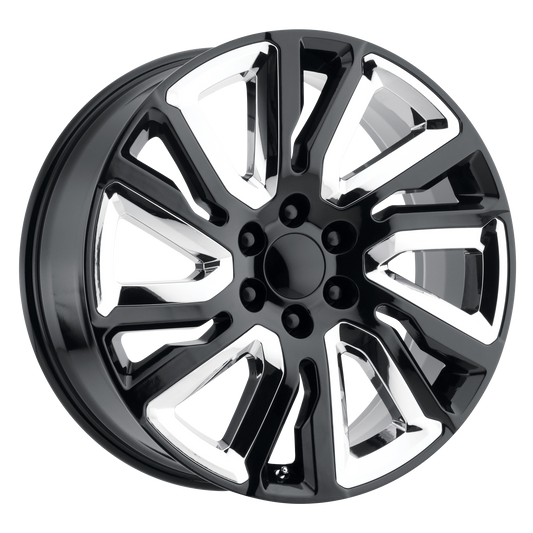 PERFORMANCE REPLICAS PR202 22X9 28 6X139.7/6X5.5 Gloss Black With Chrome Accents