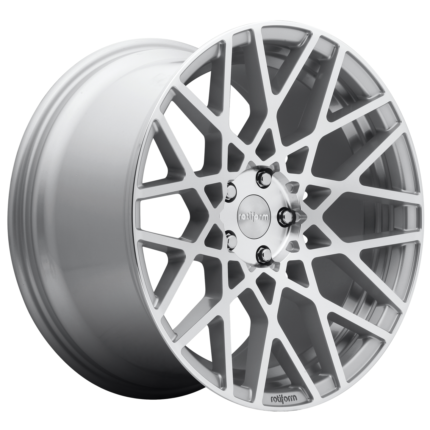 Rotiform 1PC R110 BLQ 18x8.5 38 5x114.3/5x4.5 GLOSS SILVER MACHINED