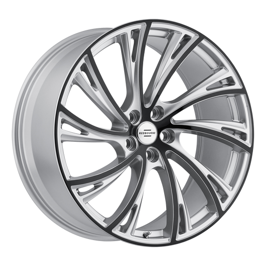 RedBourne NOBLE 22X10 37 5X120/5X4.72 GLOSS TITANIUM W/ GLOSS BLACK FACE