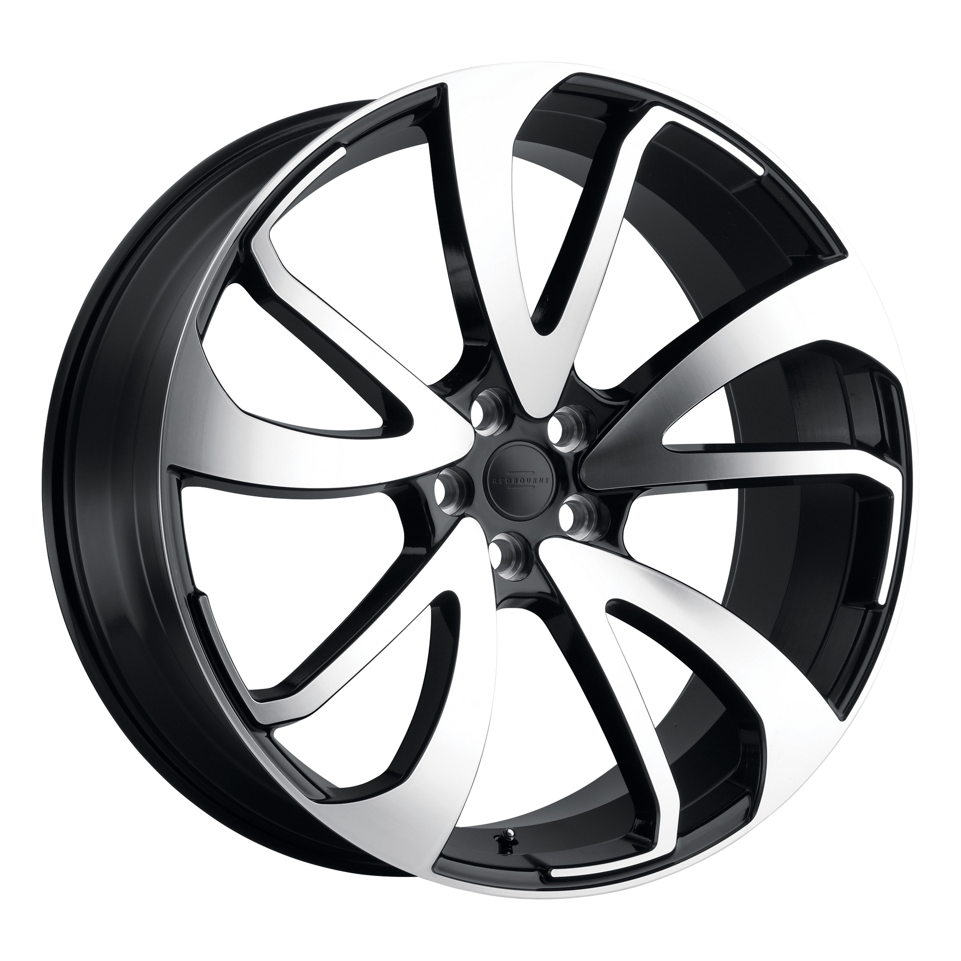 RedBourne VINCENT 22X10.5 32 5X120/5X4.72 GLOSS BLACK W/ MIRROR CUT FACE - DIRECTIONAL