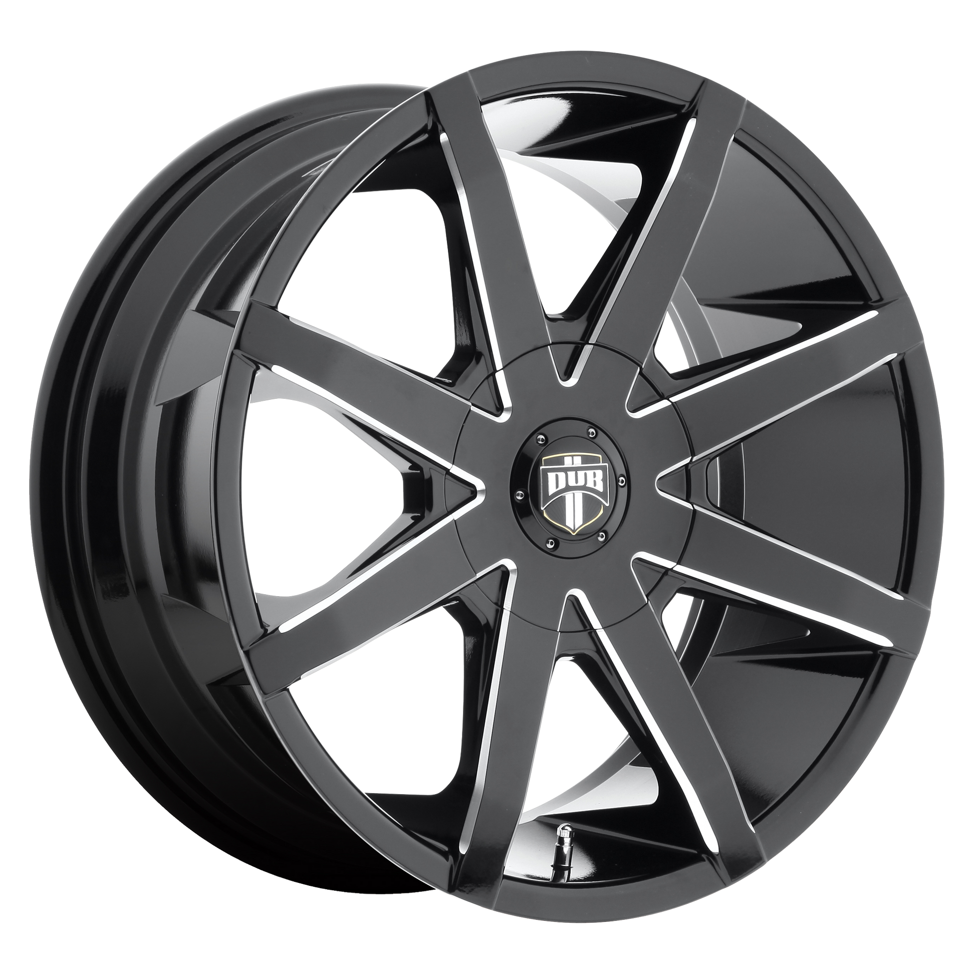 DUB 1PC S109 PUSH 20x8.5 25 6x135/6x139.7/6x135/5.5 GLOSS BLACK MILLED