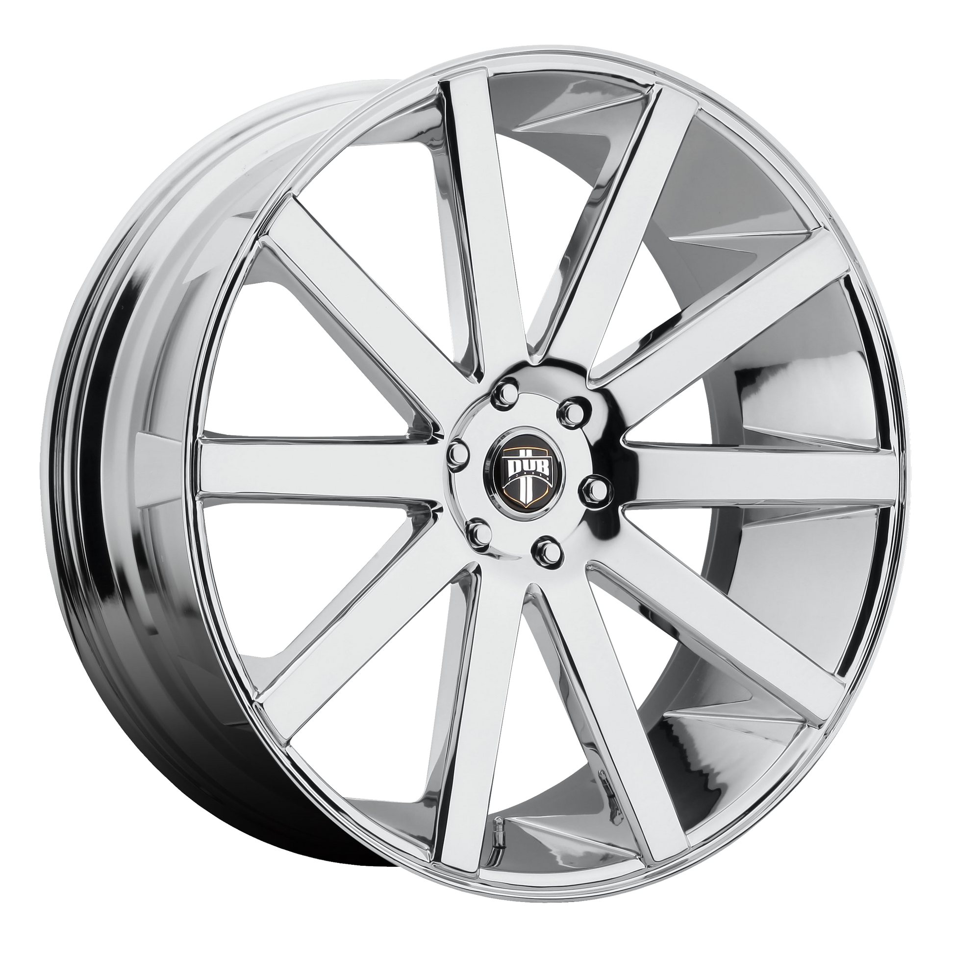 DUB 1PC S120 SHOT CALLA 22x9.5 20 6x139.7/6x5.5 CHROME PLATED