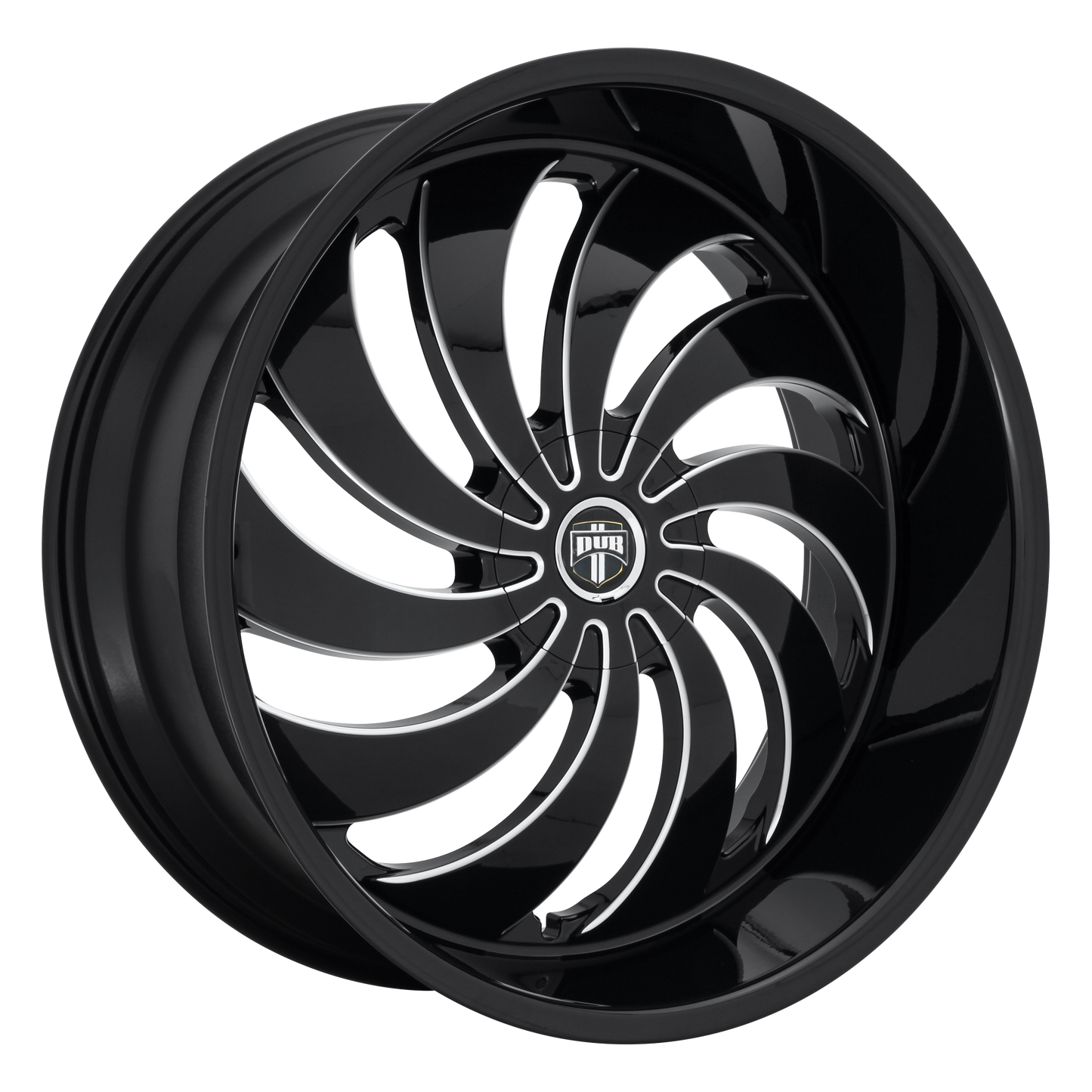 DUB 1PC S242 COJONES 24x9 15 5x115/5x120/5x115/120 GLOSS BLACK MILLED