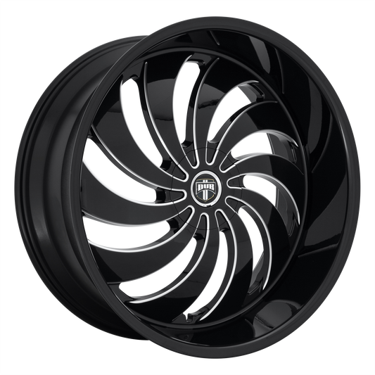 DUB 1PC S242 COJONES 24x9 15 5x115/5x120/5x115/120 GLOSS BLACK MILLED