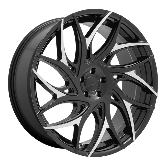 DUB 1PC S259 G.O.A.T. 24X10 25 5X139.7 GLOSS BLACK WITH MACHINED SPOKES