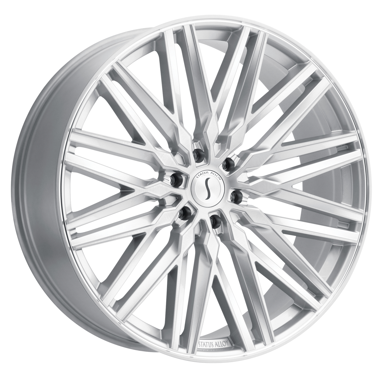 Status ADAMAS 20X9 25 6X135/6X5.3 SILVER W/ MIRROR CUT FACE