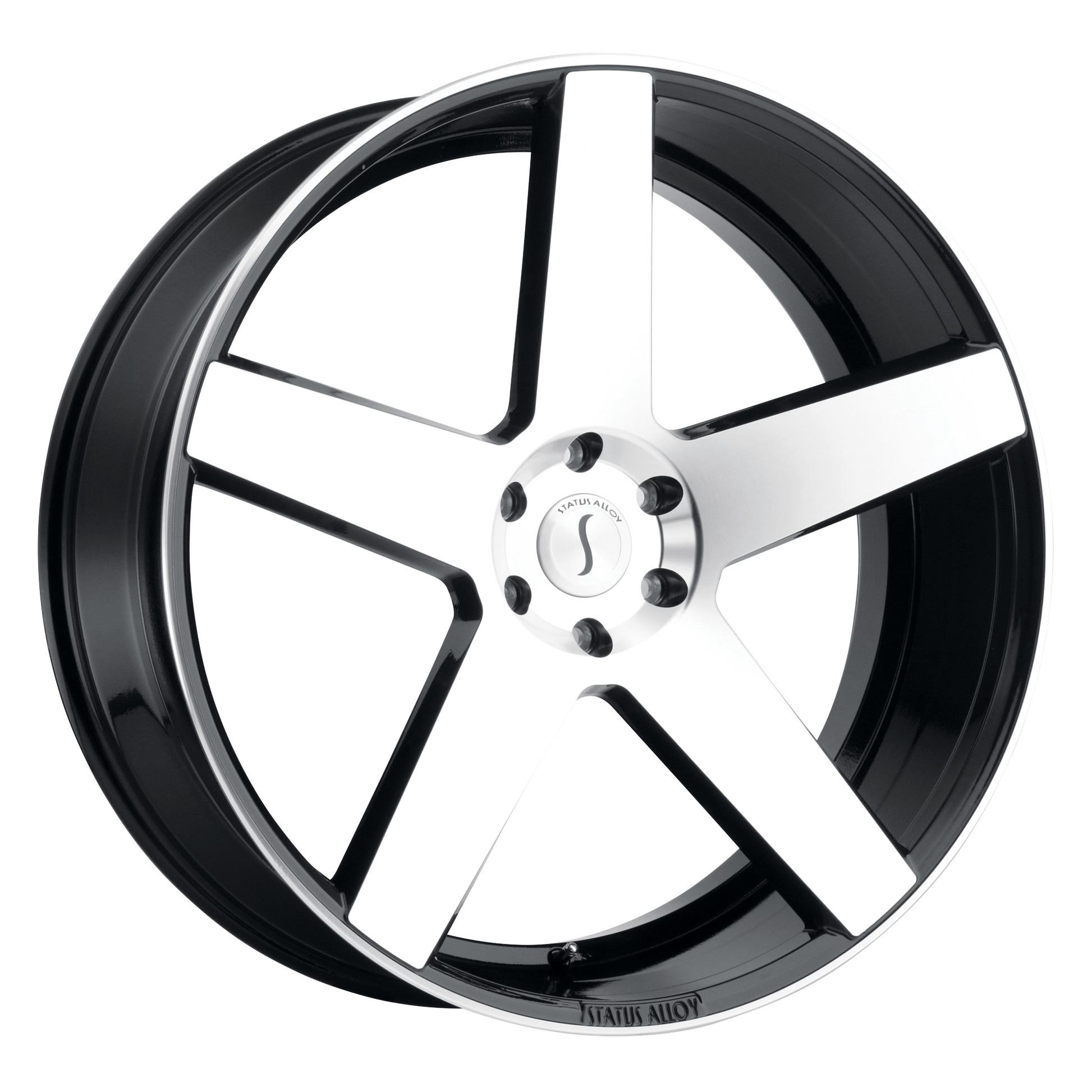 Status EMPIRE 24X9.5 15 5X120/5X4.72 GLOSS BLACK W/ MACHINED FACE