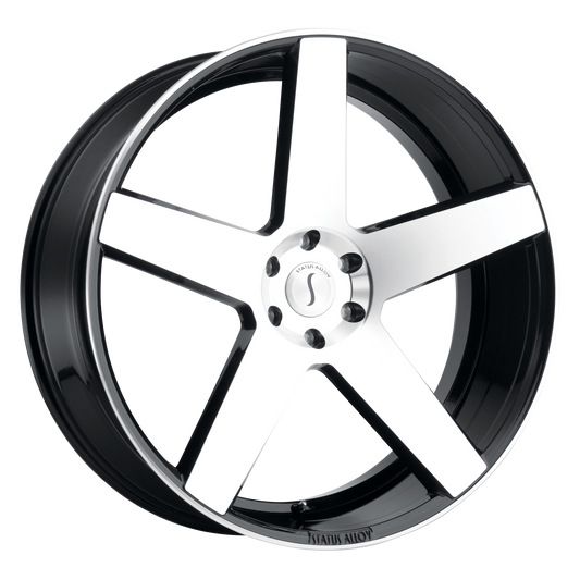 Status EMPIRE 24X9.5 15 5X120/5X4.72 GLOSS BLACK W/ MACHINED FACE