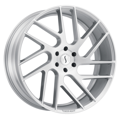 Status JUGGERNAUT 22X9.5 15 5X115/5X115 SILVER W/ BRUSHED MACHINED FACE
