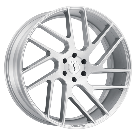 Status JUGGERNAUT 24X9.5 15 6X139.7/6X5.5 SILVER W/ BRUSHED MACHINED FACE