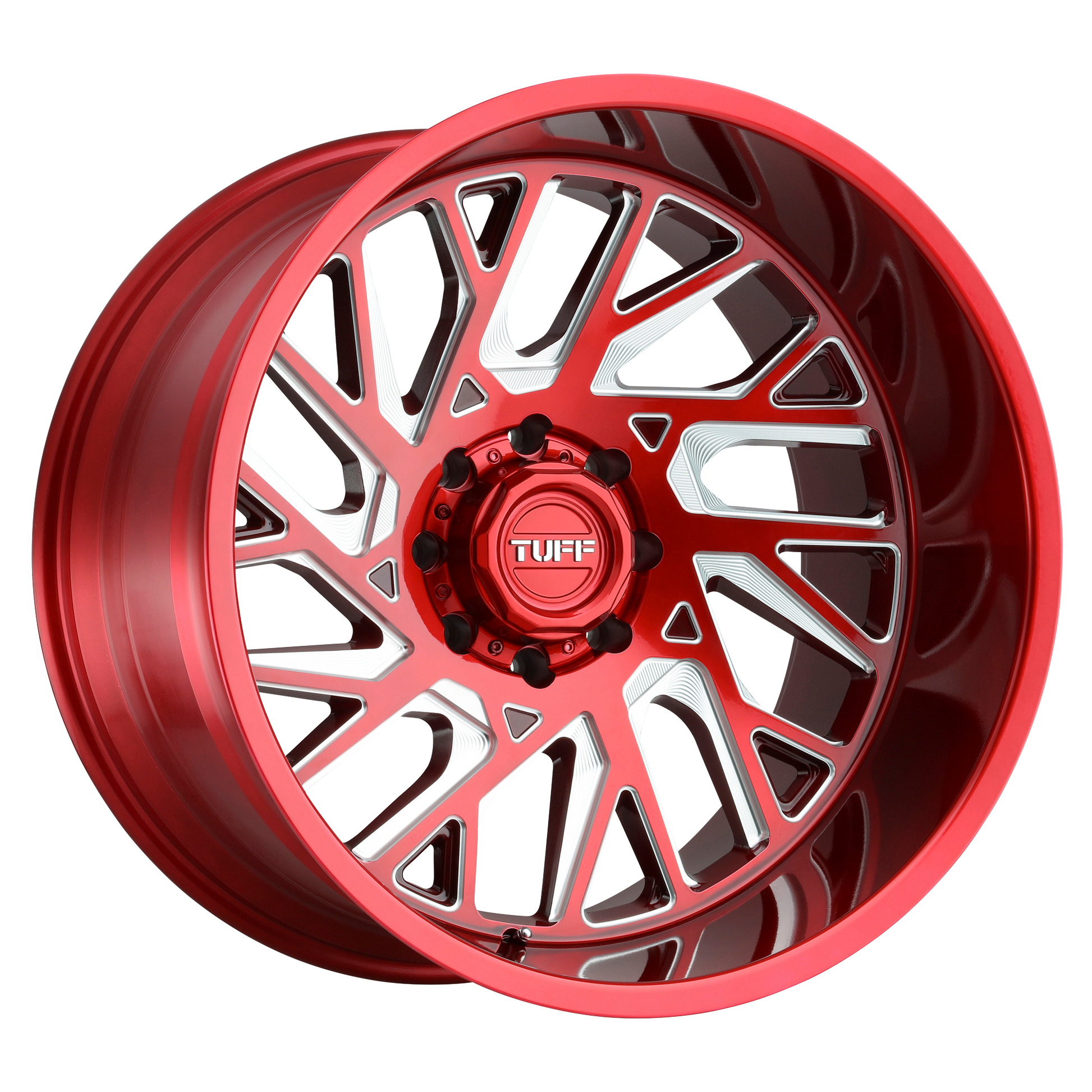 Tuff T4B 20X12 -45 6X139.7/6X5.5 CANDY RED W/ MILLED SPOKE