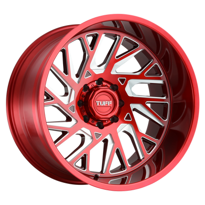 Tuff T4B 20X12 -45 6X139.7 CANDY RED W/ MILLED SPOKE