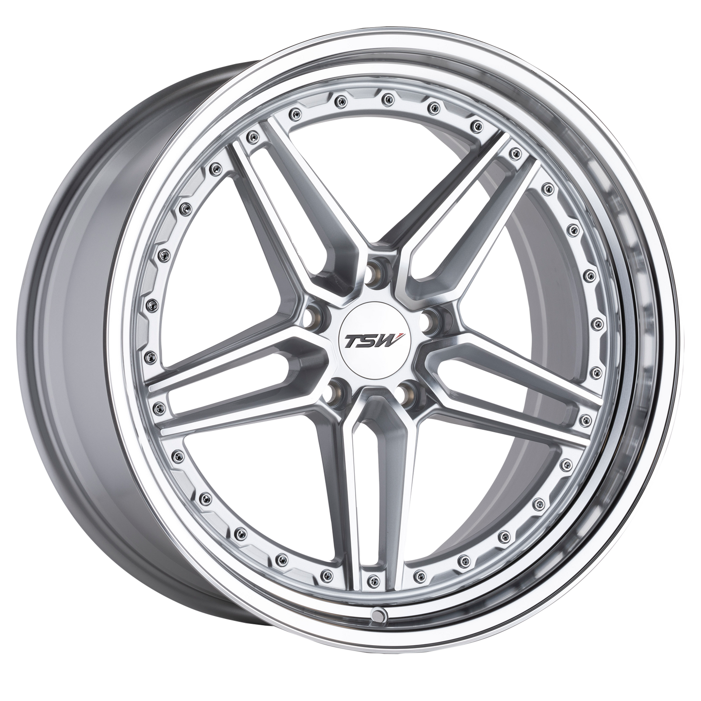 TSW ASCARI 20X10.5 40 5X114.3/5X4.5 SILVER W/ MIRROR CUT FACE & LIP