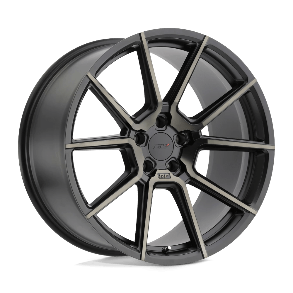 TSW CHRONO 19X10 25 5X120/5X4.72 MATTE BLACK W/ MACHINE FACE & DARK TINT
