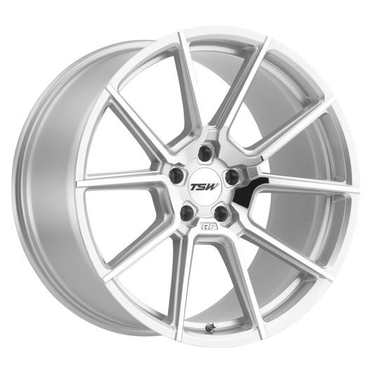 TSW CHRONO 21X10 41 5X112/5X112 SILVER W/ MIRROR CUT FACE