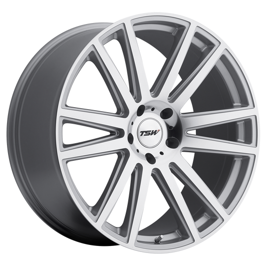 TSW GATSBY 22X10 37 5X120/5X4.72 SILVER W/ MIRROR-CUT FACE
