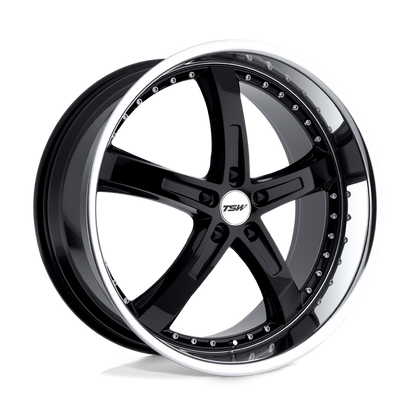 TSW JARAMA 19X8 20 5X120/5X4.72 GLOSS BLACK W/ MIRROR CUT LIP