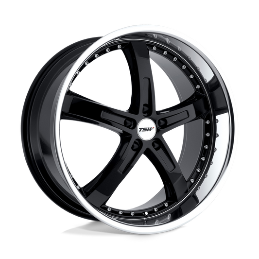 TSW JARAMA 19X8 20 5X120/5X4.72 GLOSS BLACK W/ MIRROR CUT LIP