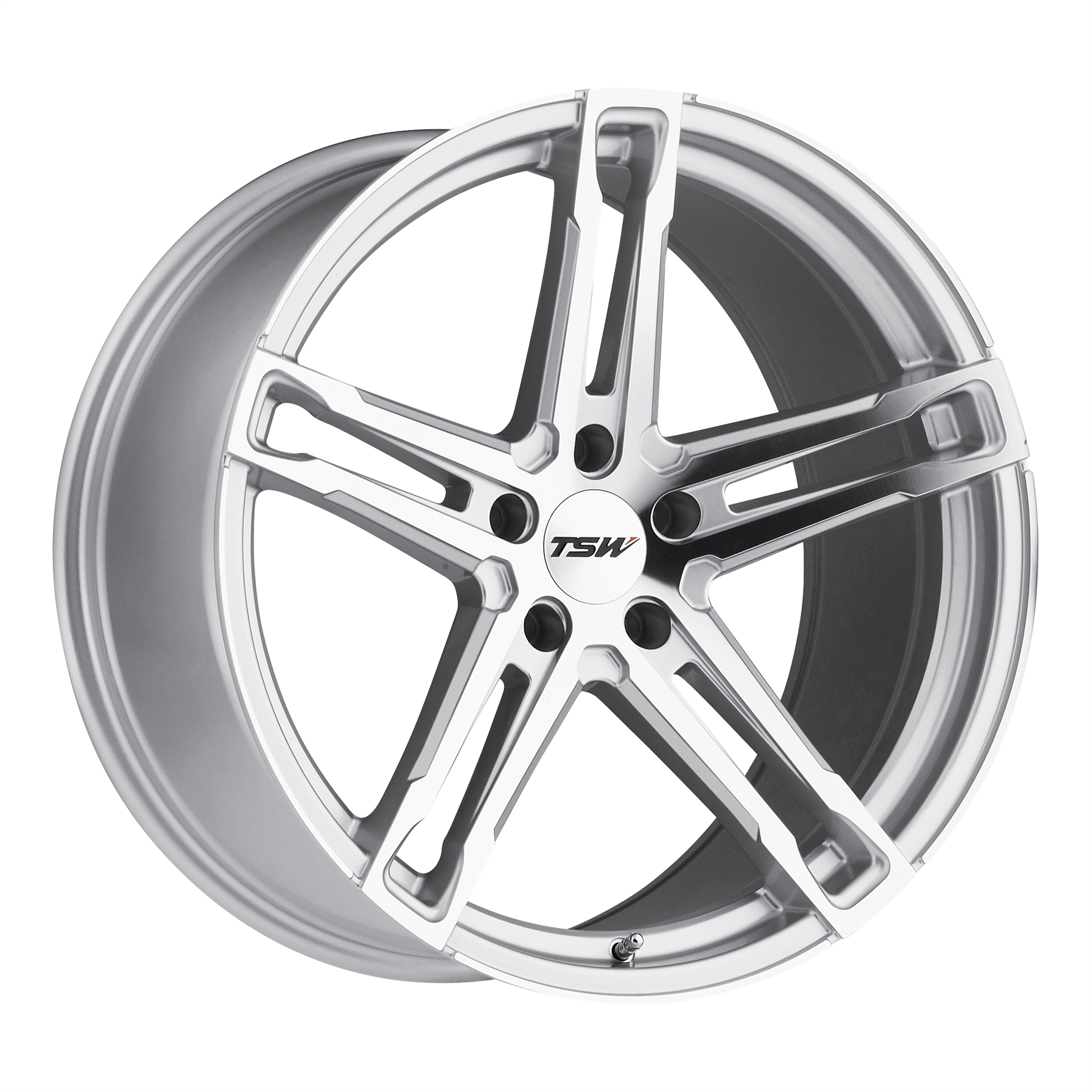 TSW MECHANICA 20X10 40 5X112/5X112 SILVER W/ MIRROR CUT FACE