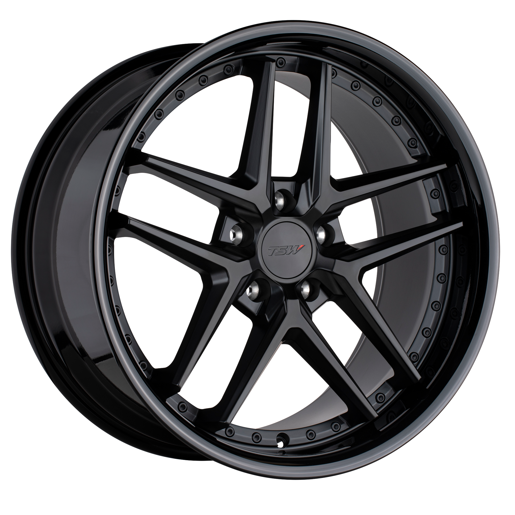 TSW PREMIO 20X8.5 20 5X120/5X4.72 MATTE BLACK W/ GLOSS BLACK LIP