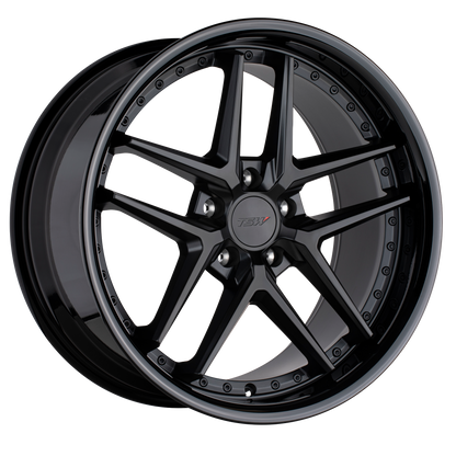 TSW PREMIO 20X8.5 20 5X120/5X4.72 MATTE BLACK W/ GLOSS BLACK LIP
