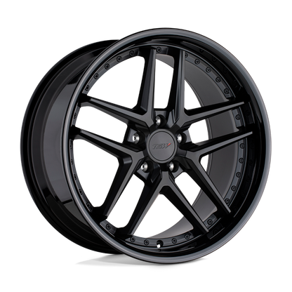 TSW PREMIO 19X8.5 20 5X120/5X4.72 MATTE BLACK W/ GLOSS BLACK LIP