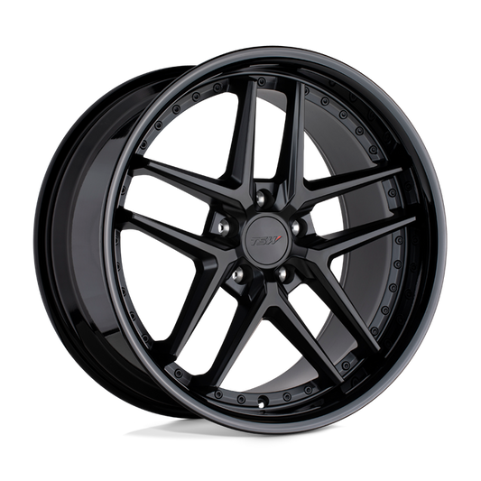 TSW PREMIO 19X8.5 35 5X120/5X4.72 MATTE BLACK W/ GLOSS BLACK LIP