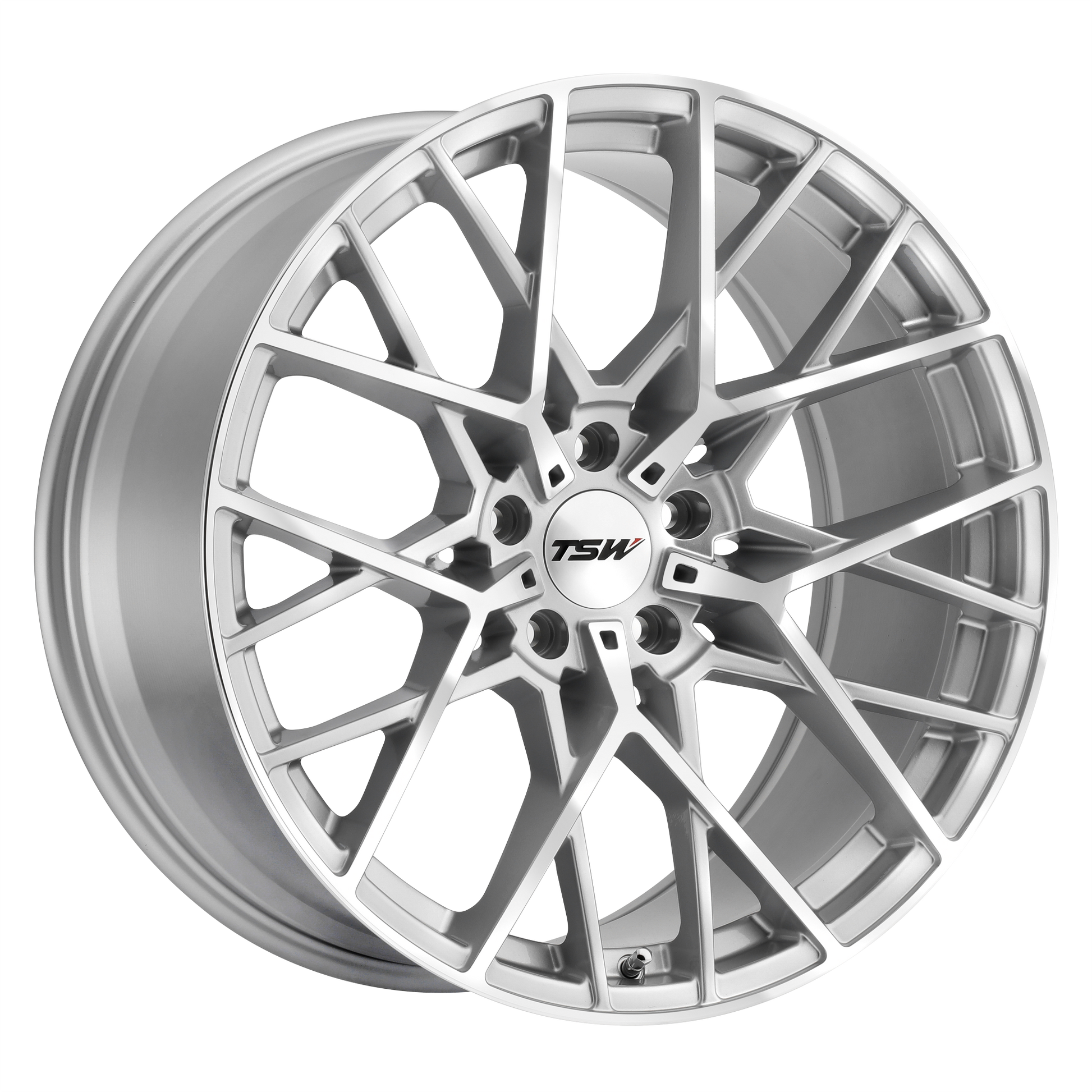 TSW SEBRING 20X10 40 5X112/5X112 SILVER W/ MIRROR CUT FACE